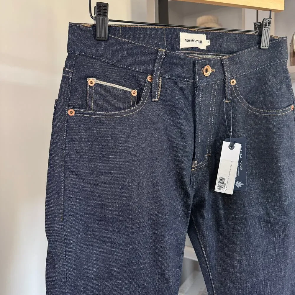 Taylor Stitch The Slim Organic Selvage Jeans 28 NEW Natural Indigo Dark Denim